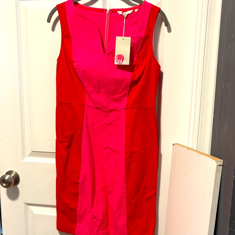NWT Boden Red and Pink Mini Dress SZ 6P